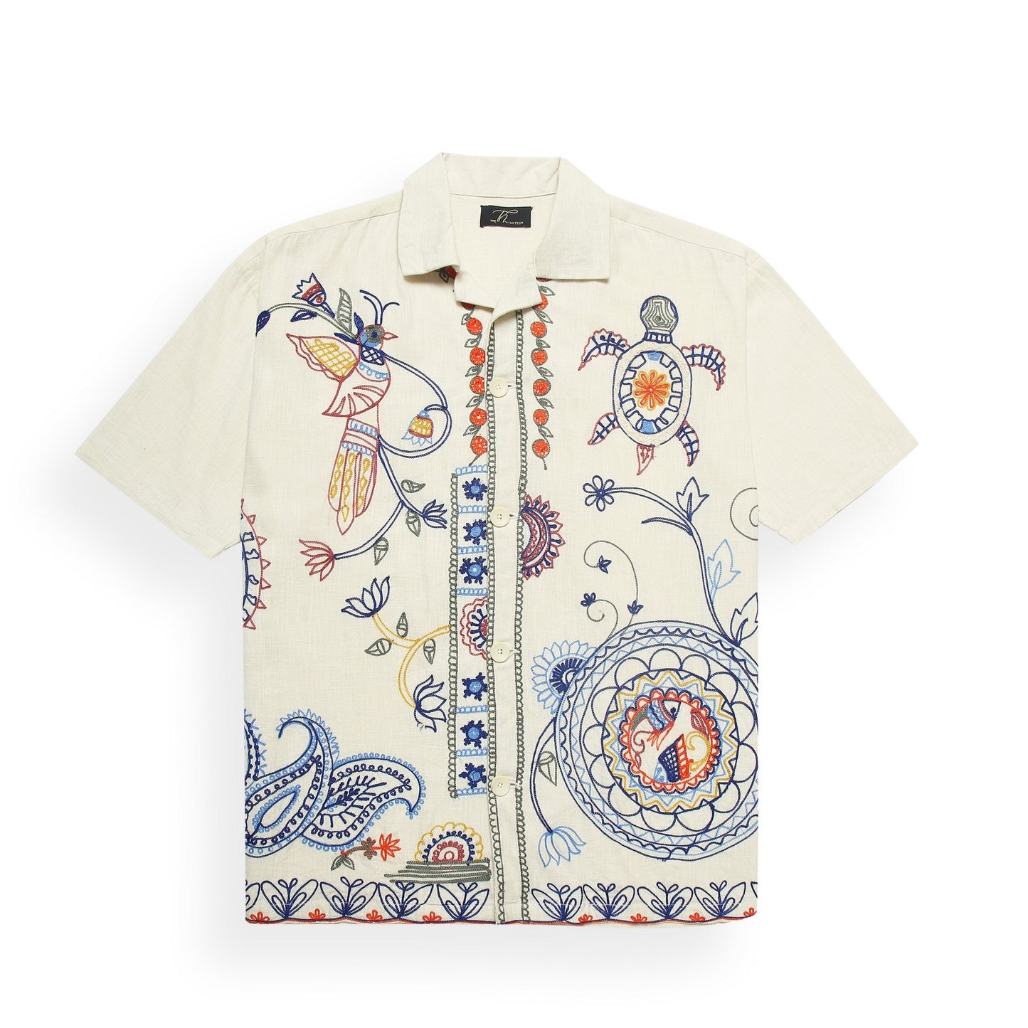 The MANDALA EMBROIDERED SHIRT is crafted from premium organic cotton, offering a naturally breathable and lightweight feel suited for all-day wear.