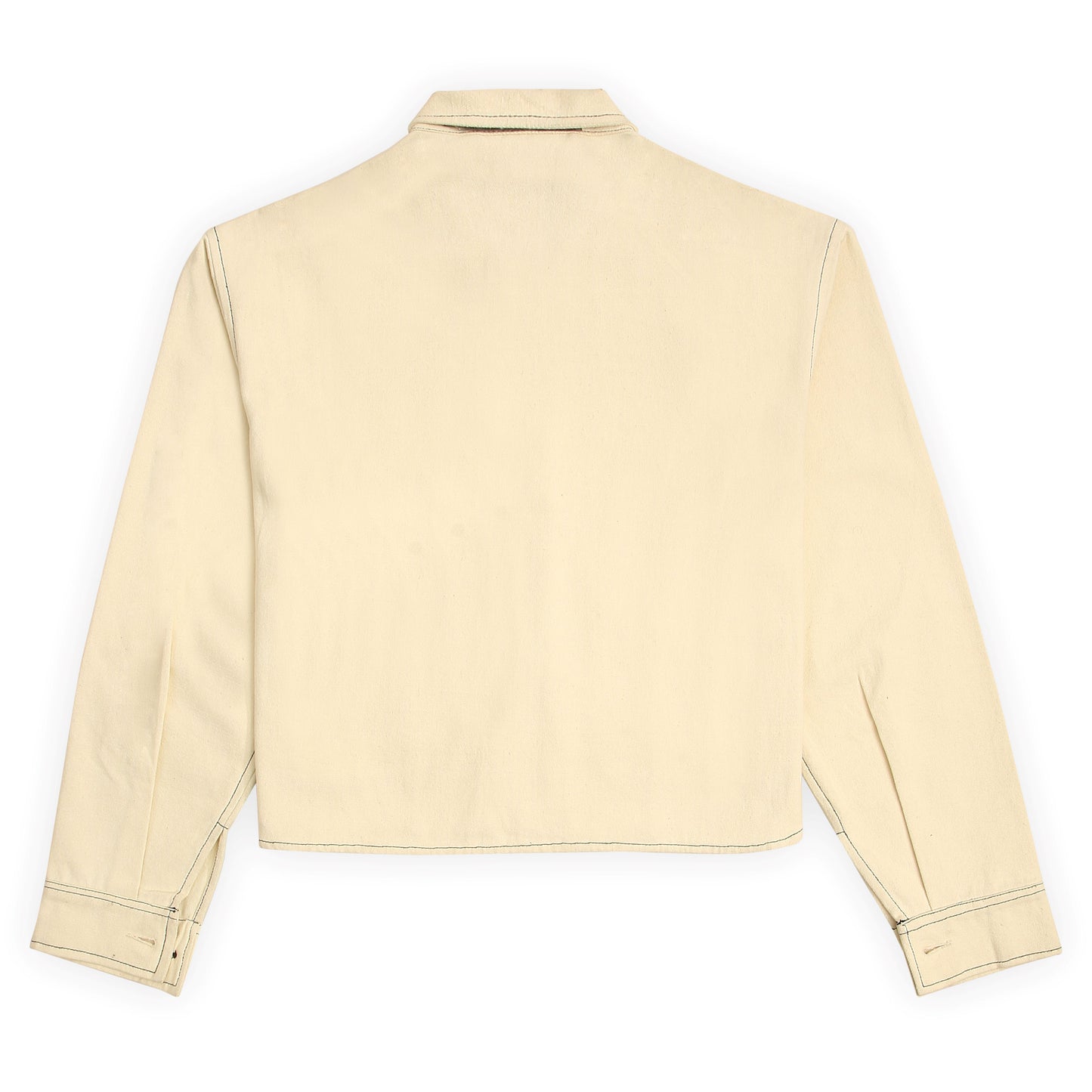 The main picture shows the front of the beige Aussie Unisex Hand Painted Shacket.