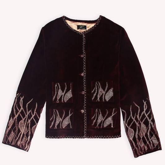 KIARA WOMEN EMBROIDERED SUEDE JACKET