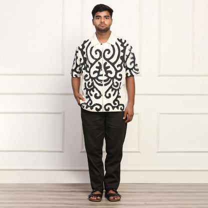 SHYRDAK MOTIF EMBROIDERED SHIRT