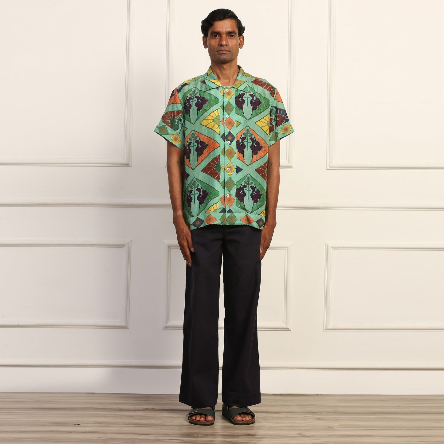 GREEN KOI FLIGHT SILK SHIRT