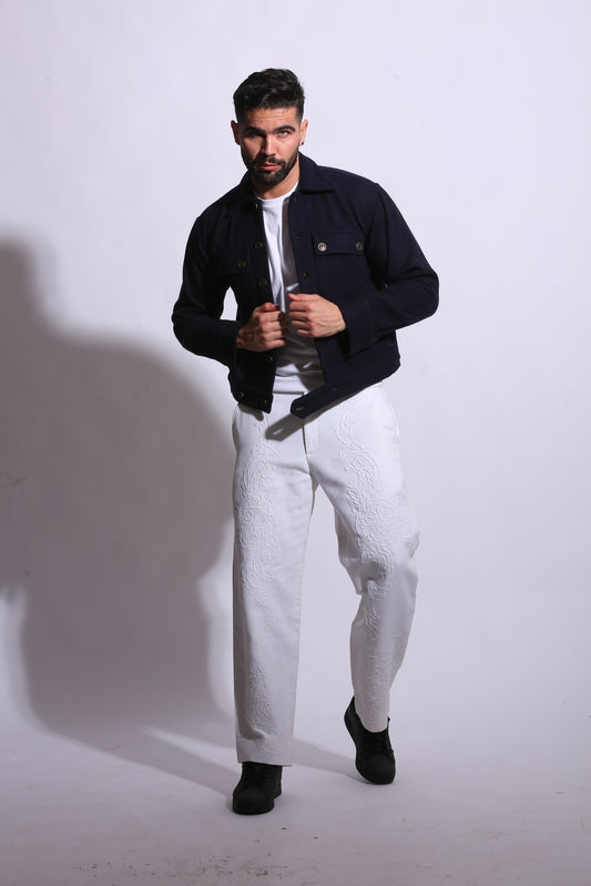 ALDEN NAVY TRUCKER JACKET FOR MEN