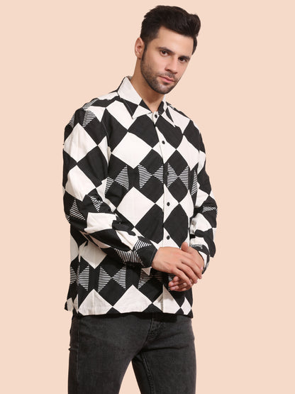 MONOCHROME PATCHWORK SHIRT