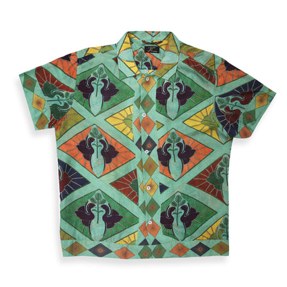 GREEN KOI FLIGHT SILK SHIRT