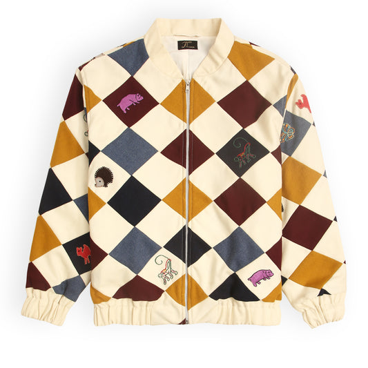 FINN UNISEX BOMBER PATCHWORK EMB JACKET