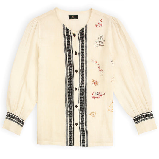 AURELIA WOMEN HAND EMBROIDERED SHIRT