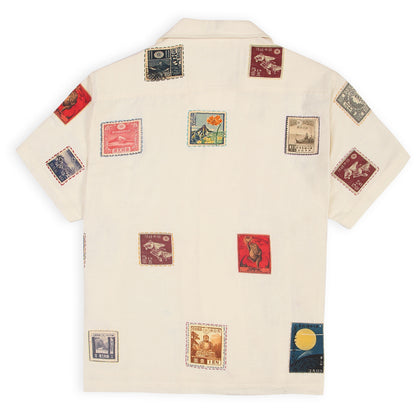 VINTAGE STAMP LINEN SHIRT