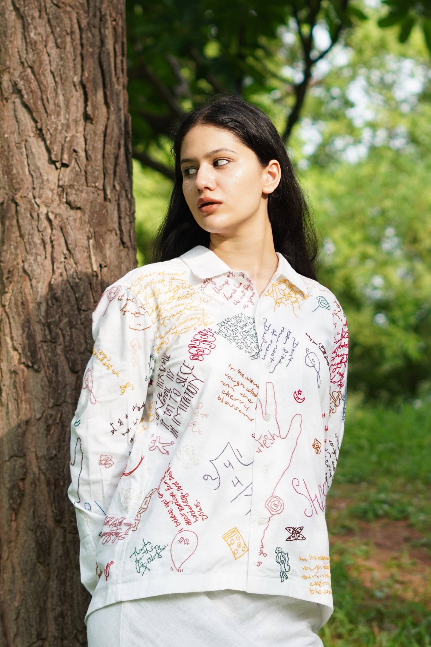 DOODLE ART LINEN SHIRT