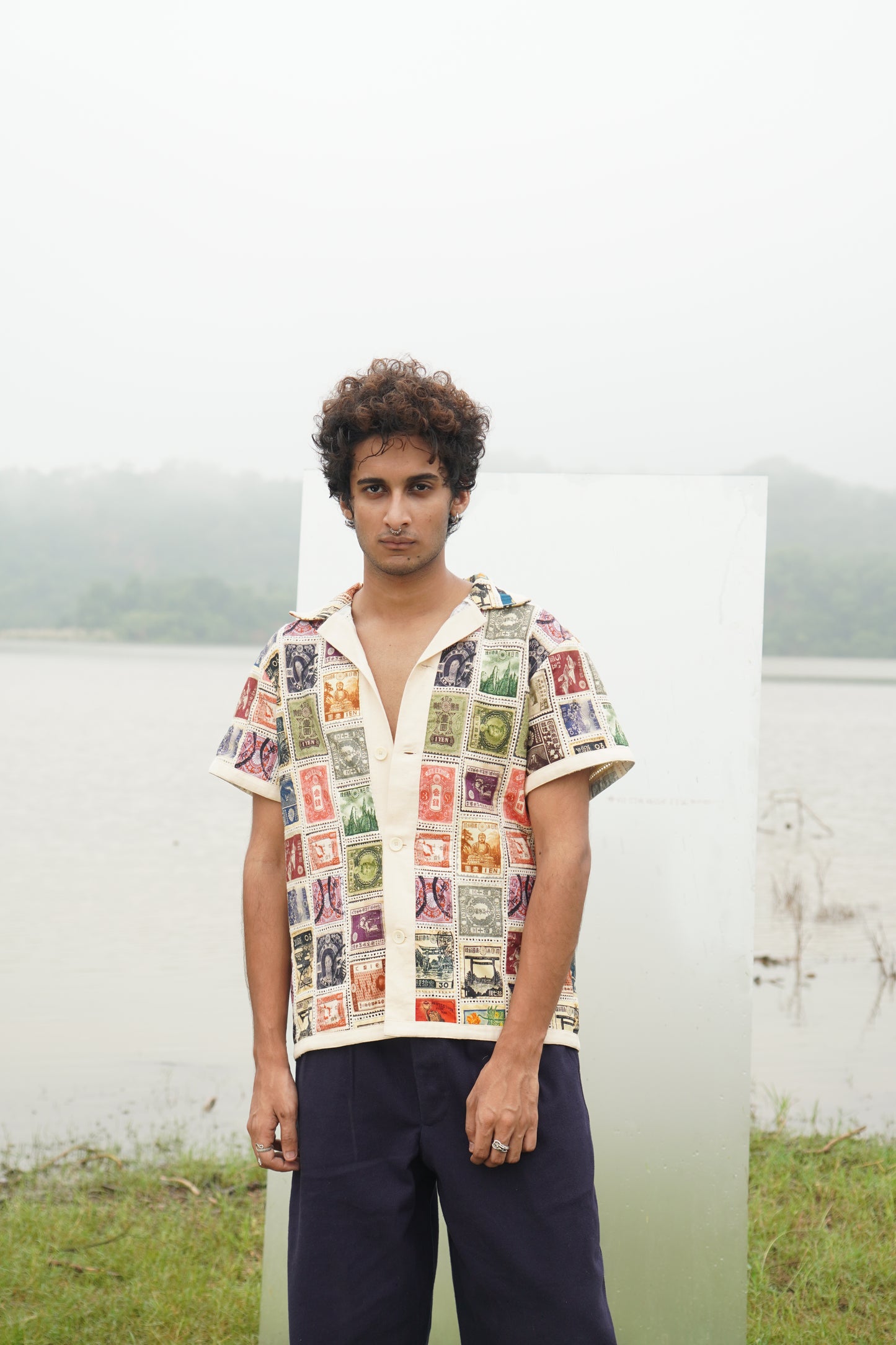 VINTAGE STAMP PATCHWORK SHIRT