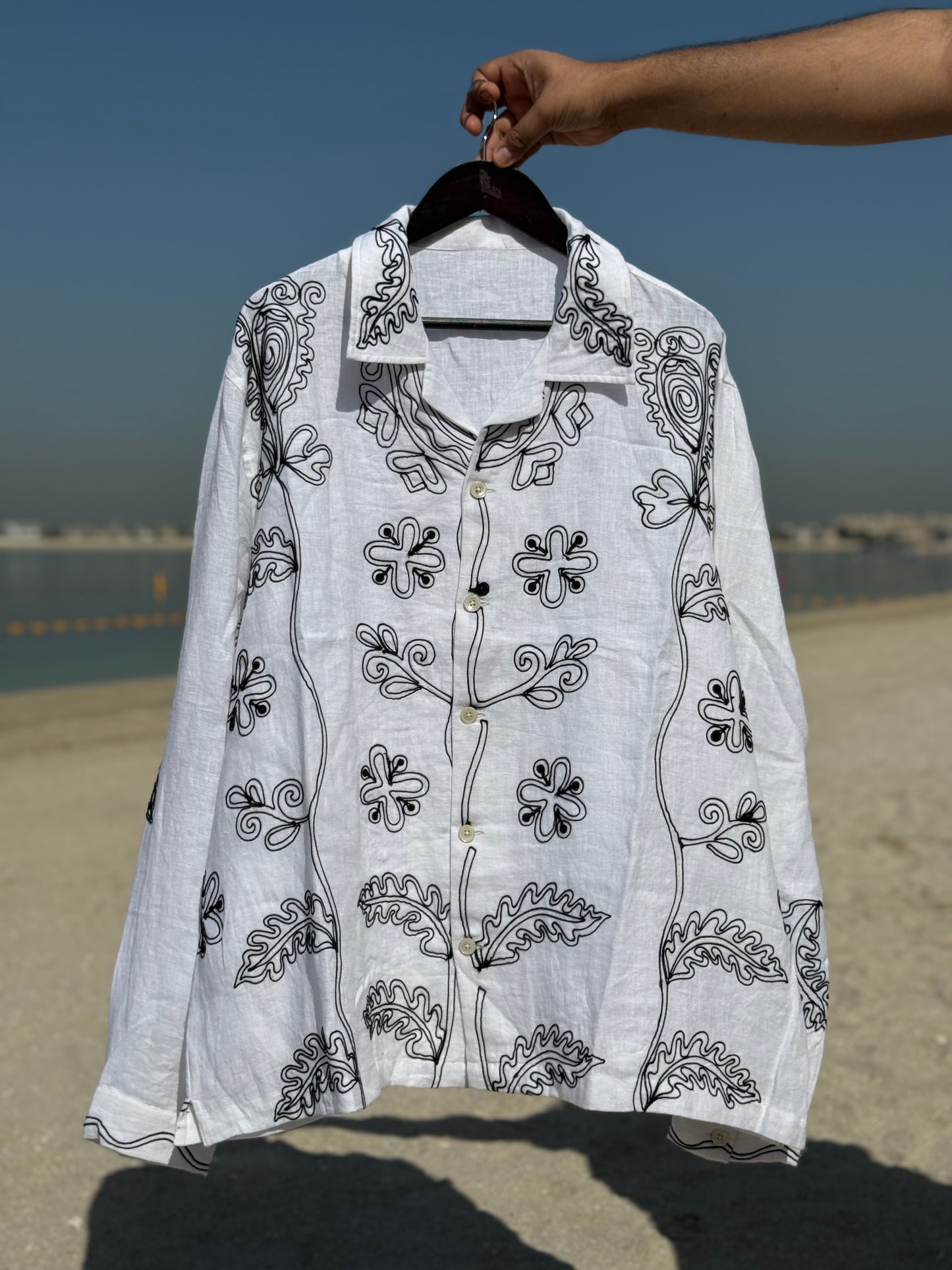 CORDING LEAF LS LINEN SHIRT