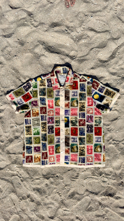 VINTAGE STAMP PATCHWORK SHIRT