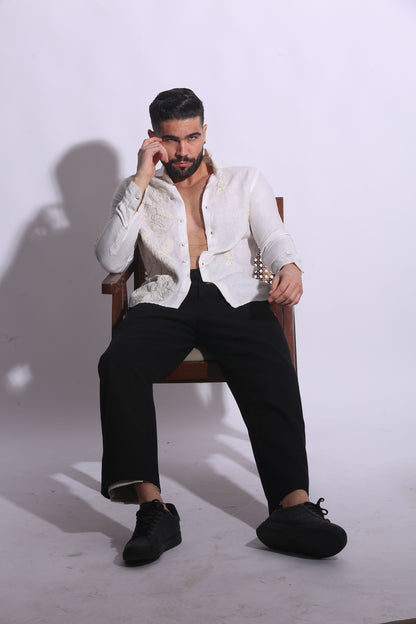 “Embroidered linen Maglia Chic maglia/cotton Breather Premium shirt, Eurostyle. 