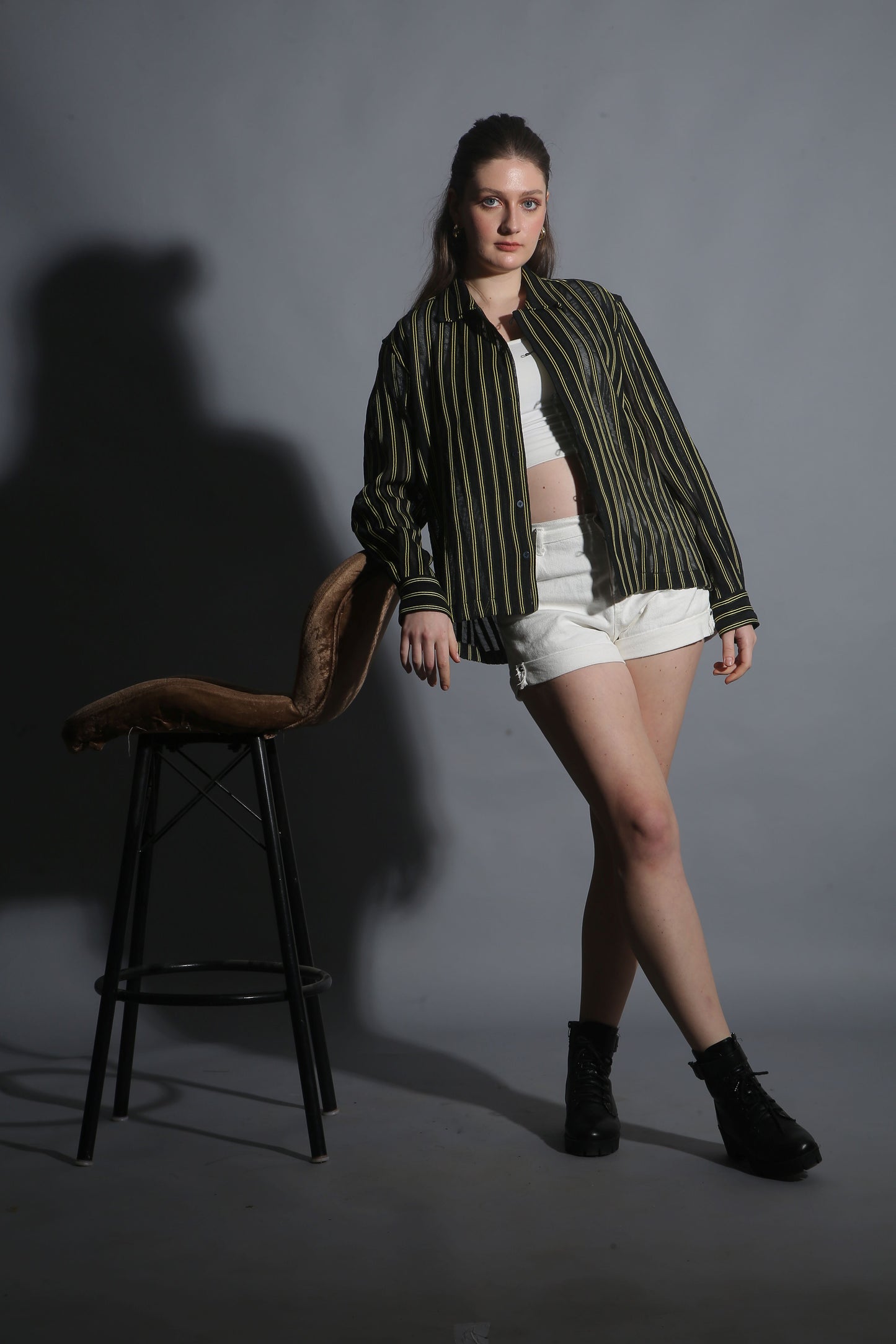 Onyx Stripe Shirt, black cotton eu.