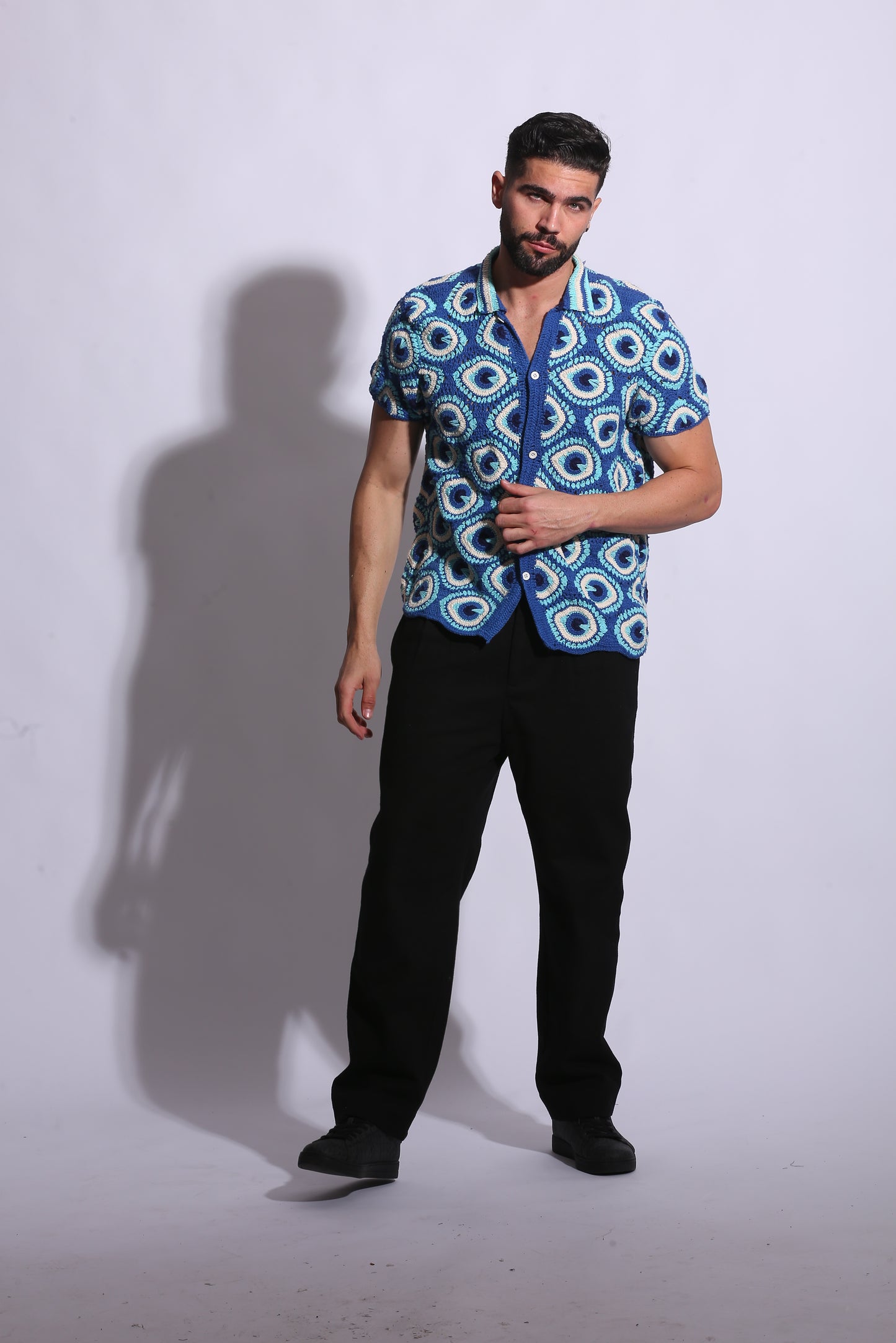 Evil Eye Hand-Crochet Shirt
