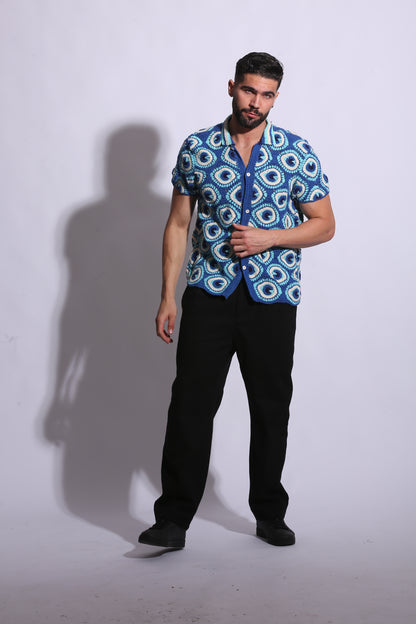 Evil Eye Hand-Crochet Shirt