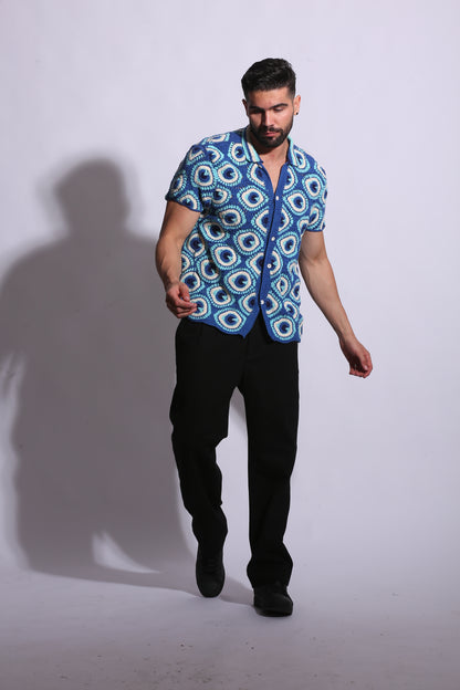 Evil Eye Hand-Crochet Shirt