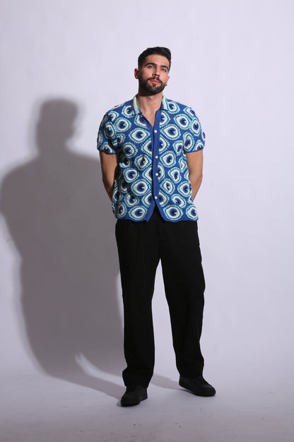 Evil Eye Hand-Crochet Shirt