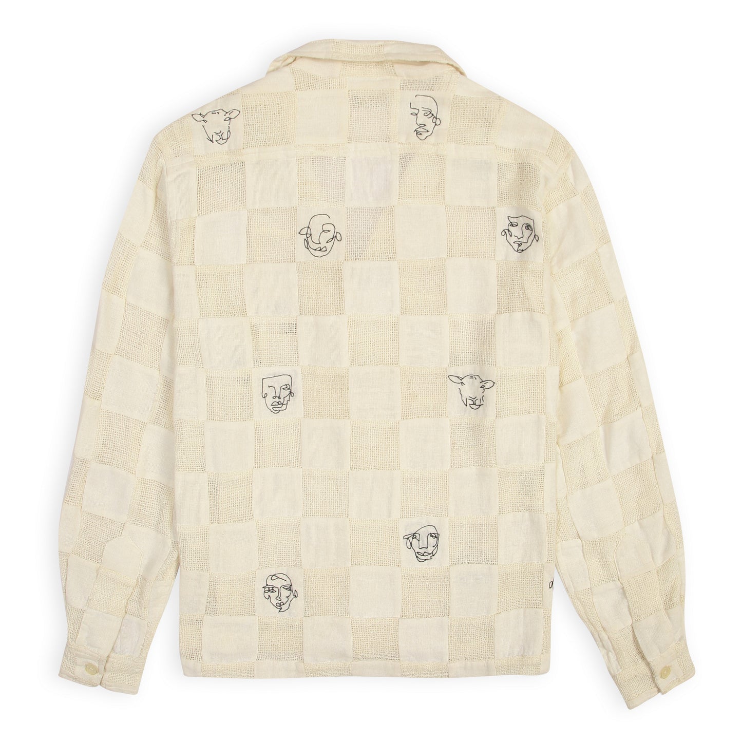 Dark beige patchwork shirt unisex Artful Faces 