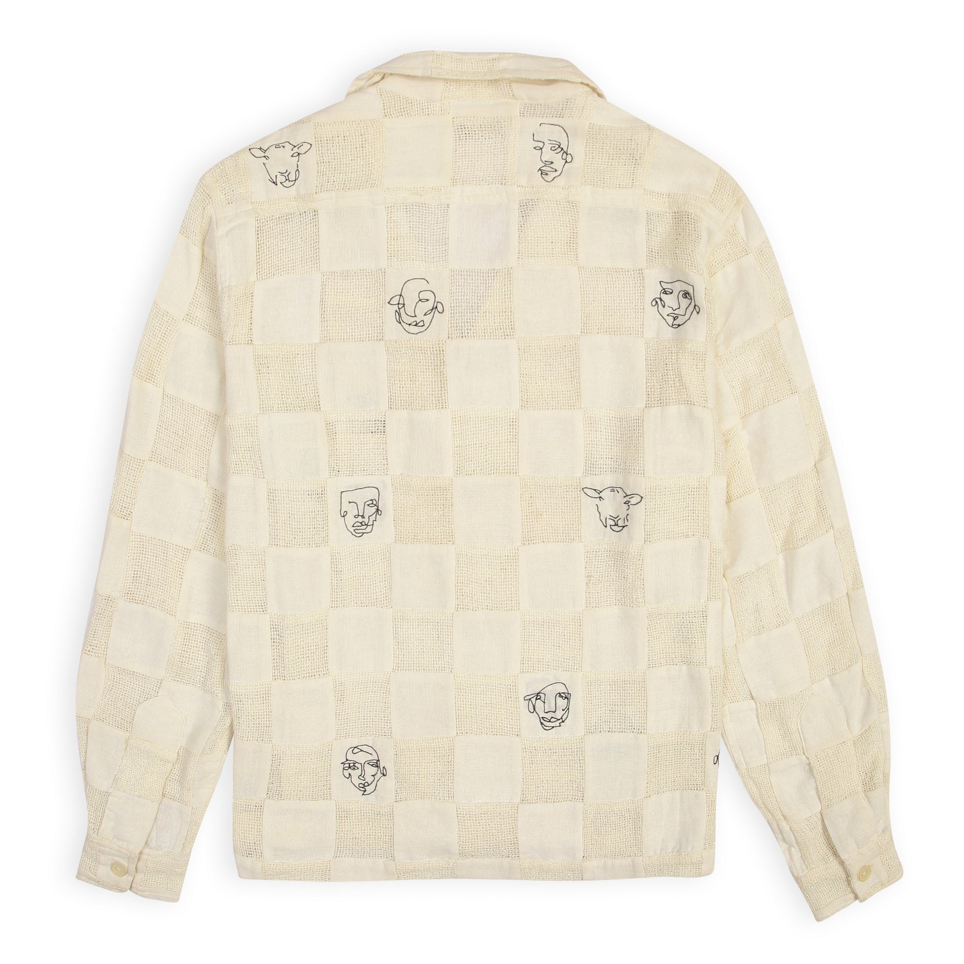 Dark beige patchwork shirt unisex Artful Faces 