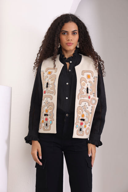 JORDAN WOMEN APPLIQUE EMBROIDERY VEST