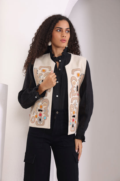 JORDAN WOMEN APPLIQUE EMBROIDERY VEST