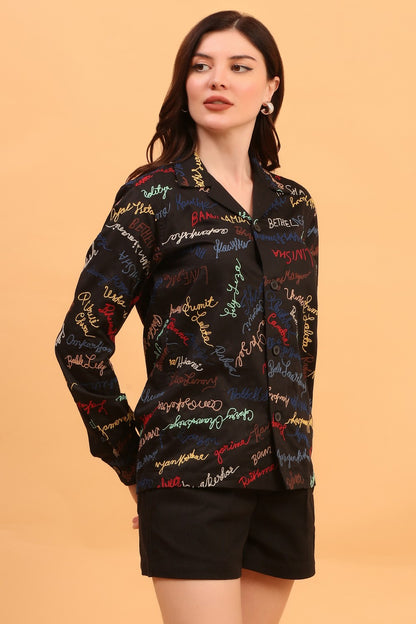 embroidered cotton shirt