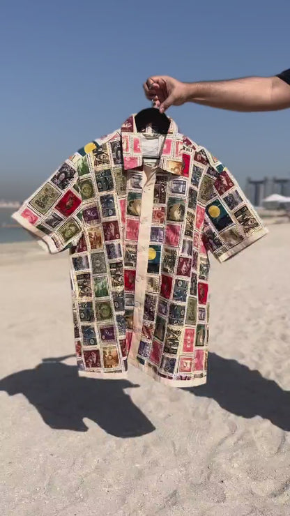 VINTAGE STAMP PATCHWORK SHIRT