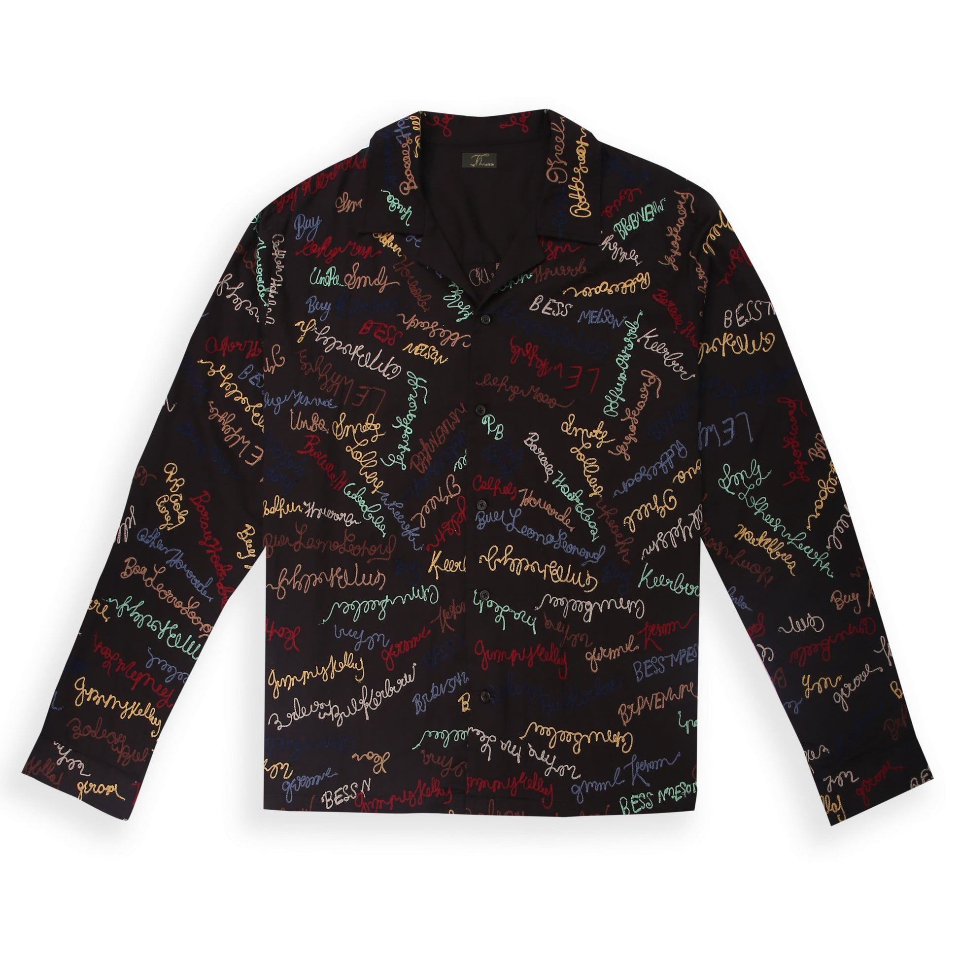 Signature Embroidery Shirt – Black Allover Embroidery Front MainView 