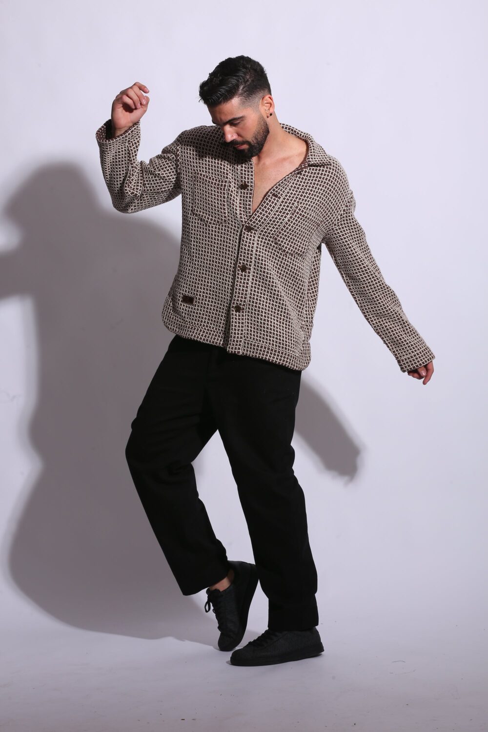 Raford Striped Textured Coat