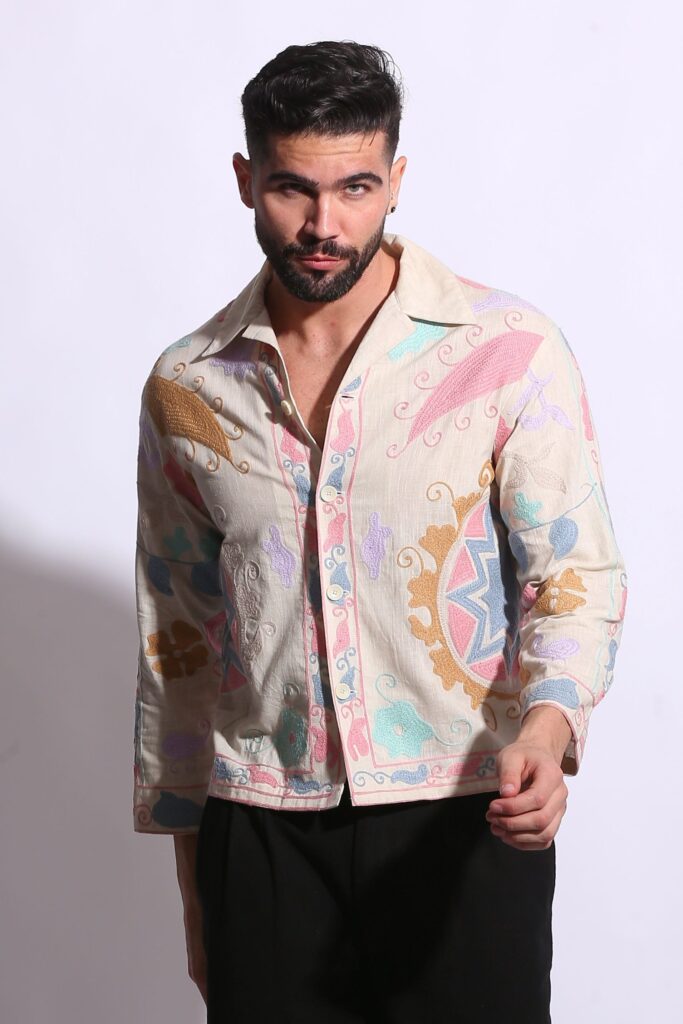 Suzani Motif Embroidered Shirt by The Mitesh
